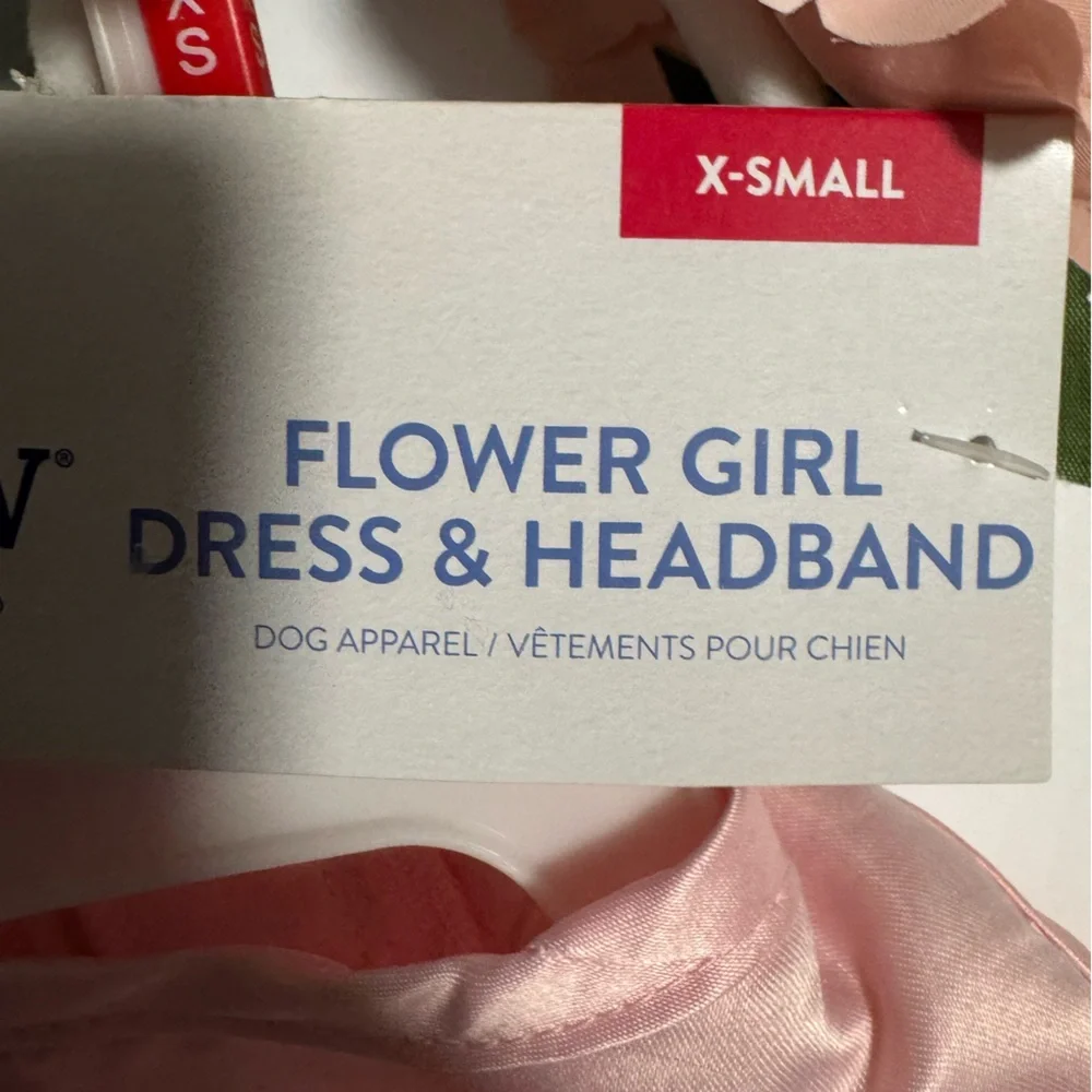 NWT Top Paw Flower Girl Dog Dress and Headband Set in X-Small